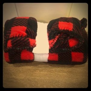 Black and red flannel blanket